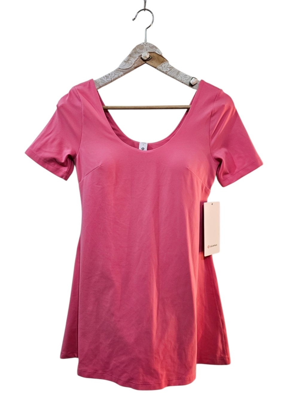 Lululemon Align Short Sleeve Dress Sakura Pink Size 6 NWT